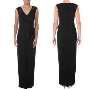 ADRIANNA PAPELL Sequined Off The Shoulder Gown